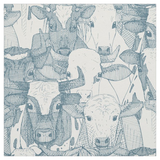 Tela solo blanco azul de buey (Retal)