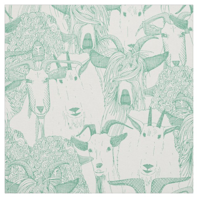 Tela solo cabras menta blanca (Retal)