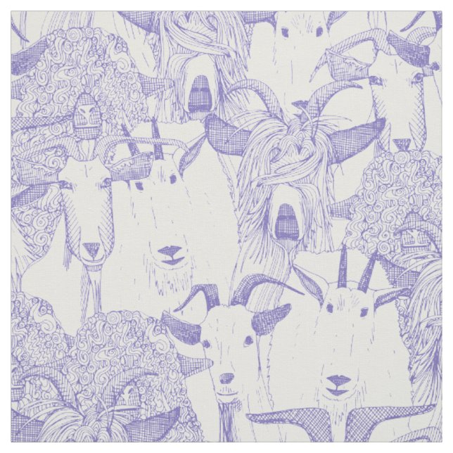 Tela solo cabras violeta blanco (Retal)