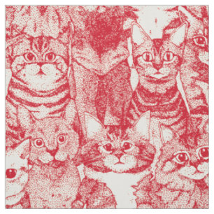 Tela solo gatitos bermellón rojo