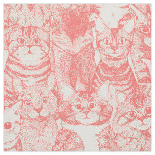 Tela sólo gatitos coral rosa