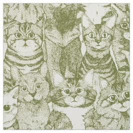 Tela sólo gatitos verdes