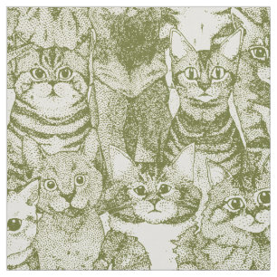 Tela sólo gatitos verdes