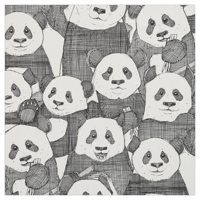 Tela sólo panda tiene blanco negro (Retal)