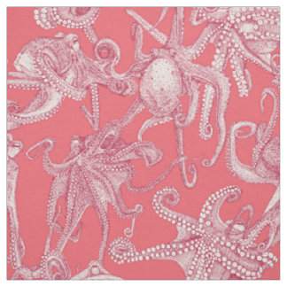 Tela solo pulpos viva magenta rosa pink
