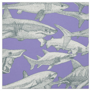 Tela solo tiburones apatita lavanda