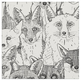 Tela solo zorros blanco negro y suave