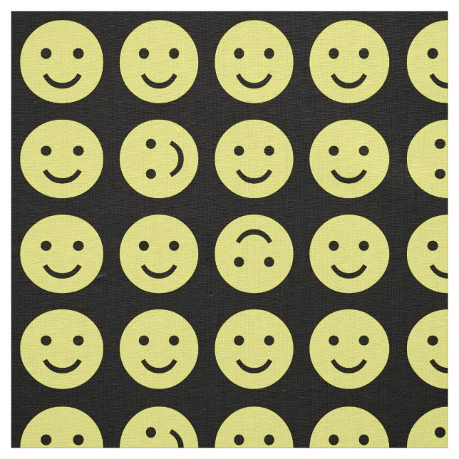 Tela Sonrisas en tumores - Amarillo y Negro (Retal)