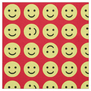 Tela Sonrisas tumultuosas - Negro amarillo y rojo