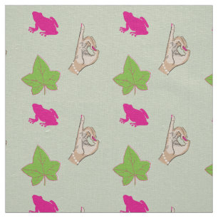 Tela Sororidad Vida tejido rosa y verde