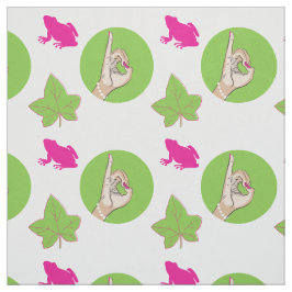 Tela Sororidad Vida tejido rosa y verde