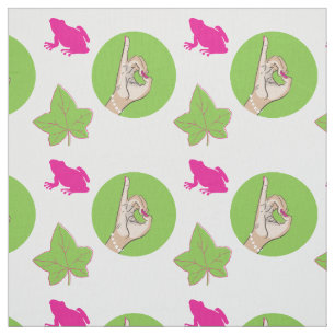 Tela Sororidad Vida tejido rosa y verde