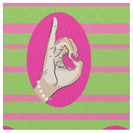 Tela Sororidad Vida tejido rosa y verde