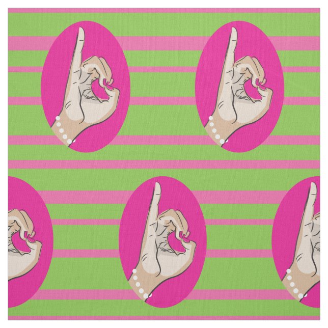 Tela Sororidad Vida tejido rosa y verde (Retal)