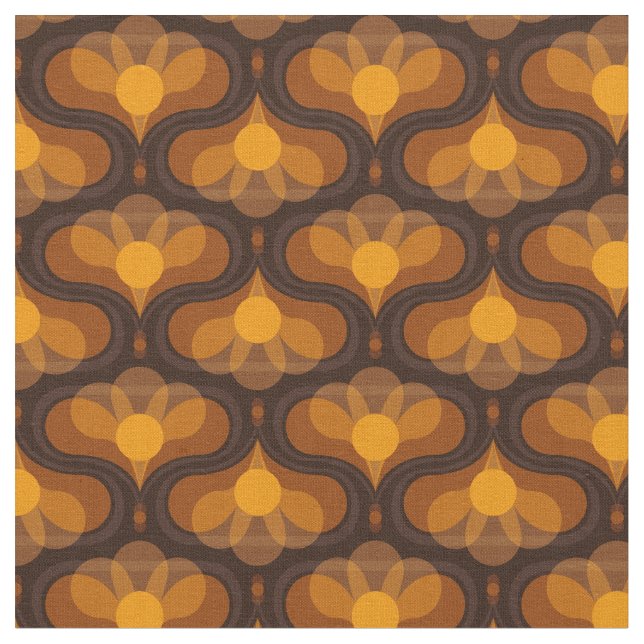 Tela Space Lily Mustard Print (De cerca)