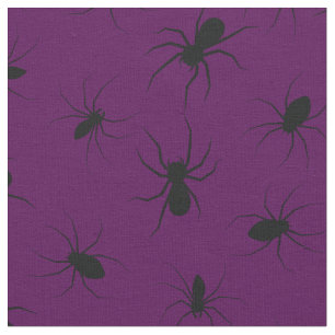 Tela Spiders Gothic Halloween Black Deep Purple