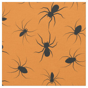 Tela Spiders Gothic Halloween Black Naranja