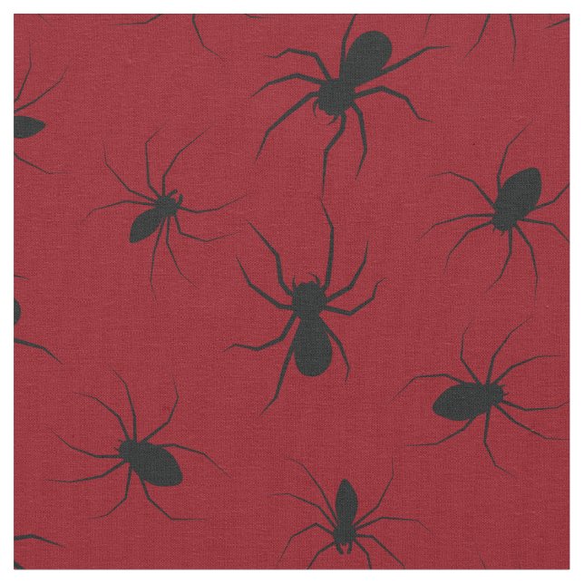 Tela Spiders Gótico Halloween Black Deep Red (De cerca)