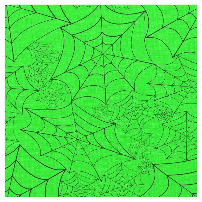Tela spiderweb halloween gothic spider web acid green (De cerca)
