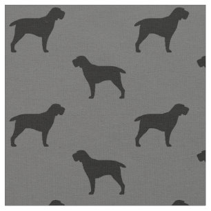 Tela Spinone Italiano Dog Silhouettes Gris y Negro