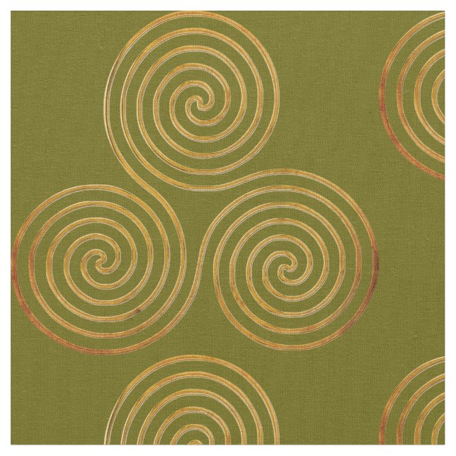 Tela Spirale triple céltico una línea oro (De cerca)