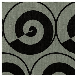 Tela Spiralen, Schnecken, Kreise Muster schwarz