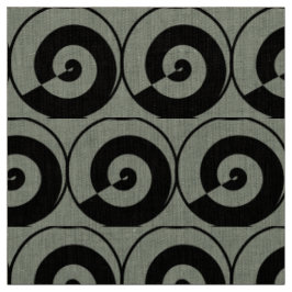 Tela Spiralen, Schnecken, Kreise Muster schwarz