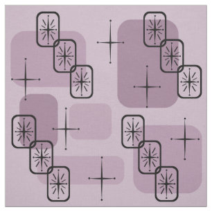 Tela Sputnik Mauve moderno de mediados de siglo