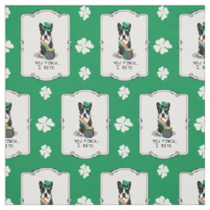 Tela St. Patrick's Day Boston Terrier Dog (negro) Graci