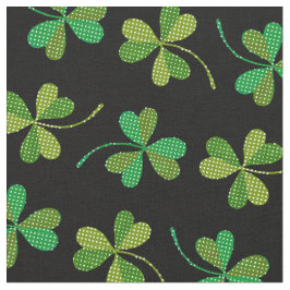 Tela St Patrones Día Cuto Shamrock Patrón Verde Negro