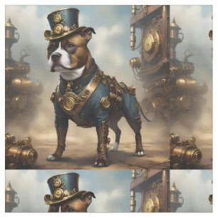 Tela Staffordshire Bull Terrier steampunk,