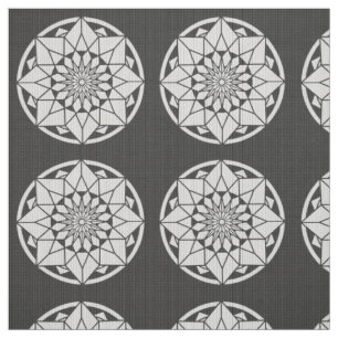 Tela Star Mandala tejiendo blanco y negro