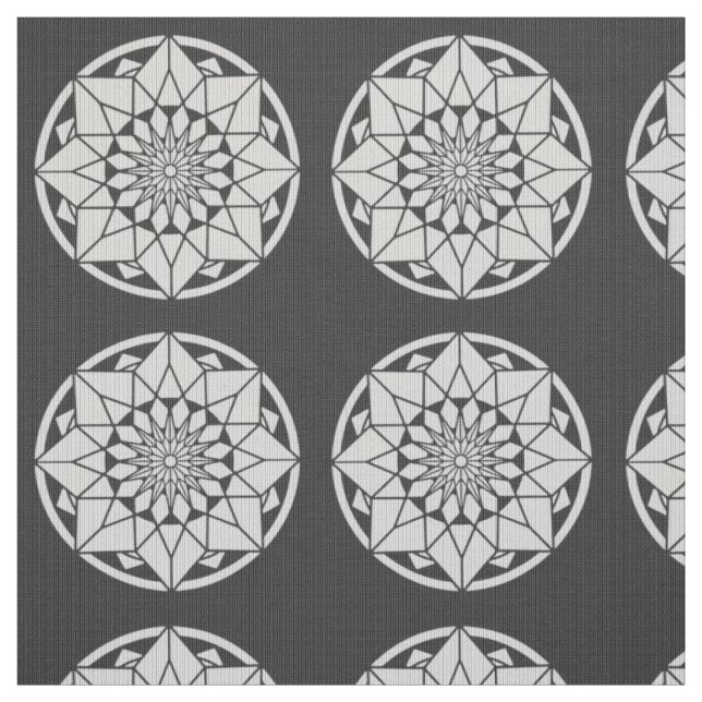 Tela Star Mandala tejiendo blanco y negro (Retal)