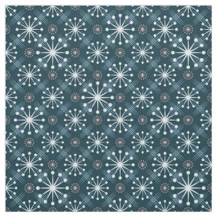 Tela Starburst and Lines Mid Century Pattern Blue