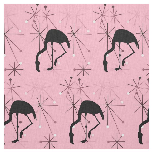Tela Starburst Atómico de MidCentury Modern Flamingo Pi (Retal)