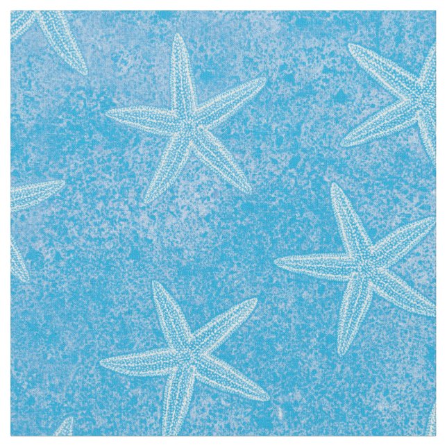 Tela Starfish Aqua Blue (De cerca)