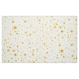 Tela Stars2 de oro - Blanco puro