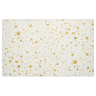 Tela Stars2 de oro - Blanco puro