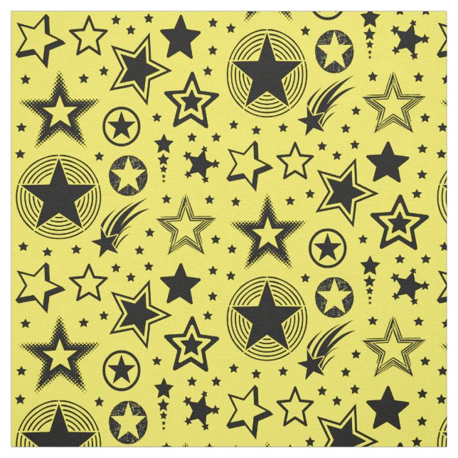 Tela Stars Tattoos negro + tus ideas (Retal)