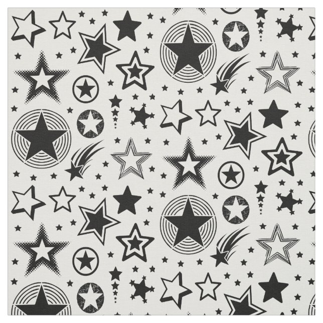 Tela Stars Tattoos negro + tus ideas (Retal)