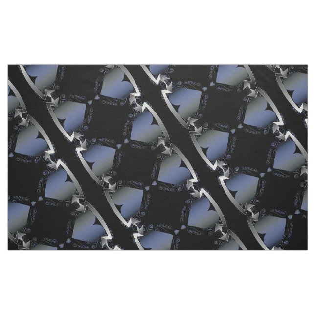 Tela Steampunk Heart Series Blue Neon ("Cuarto gordo" (fat quarter))