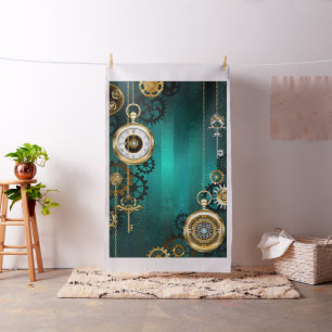 Tela Steampunk Jewelry Watch sobre un fondo verde
