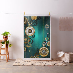 Tela Steampunk Jewelry Watch sobre un fondo verde