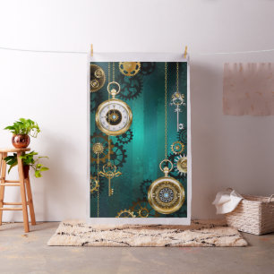 Tela Steampunk Jewelry Watch sobre un fondo verde