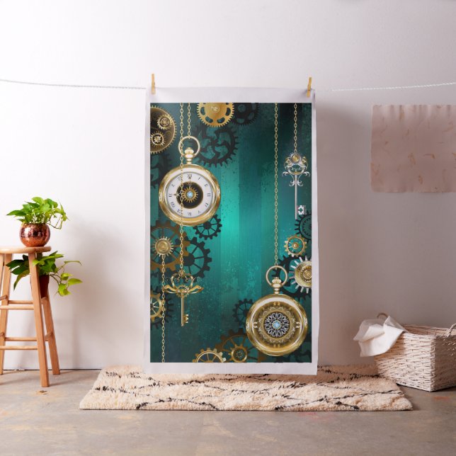 Tela Steampunk Jewelry Watch sobre un fondo verde (In Situ)