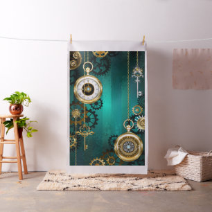Tela Steampunk Jewelry Watch sobre un fondo verde