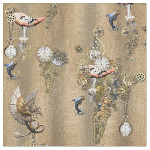 Tela Steampunk sobre cuero de Tan dorado