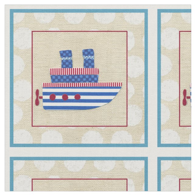 Tela Steship with Propeller and Blue Smostacks (De cerca)