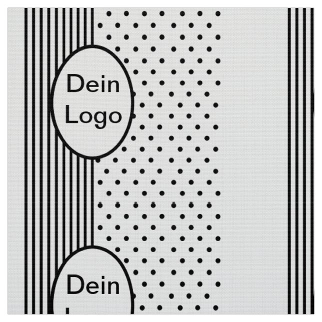 Tela Streifen Punkte Medaillon für eigenes Logo Initial (Retal)