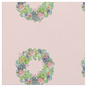 Tela Suculento Wreath Floral de acuarela